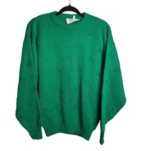 Quill's Woolen Market Sweater Vintage Shamrock Ireland Hand Crafted Size Small
